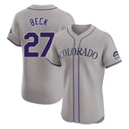 Johmsee C.Rockies #27 Jordan Beck Player Gray Limited Elite Home Stitched Jerseys