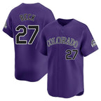 Johmsee C.Rockies #27 Jordan Beck Player Purple Limited Home Stitched Jerseys