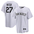 Johmsee C.Rockies #27 Jordan Beck Player White Game Home Stitched Jerseys