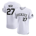 Johmsee C.Rockies #27 Jordan Beck Player White Limited Elite Home Stitched Jerseys