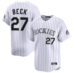 Johmsee C.Rockies #27 Jordan Beck Player White Limited Home Stitched Jerseys