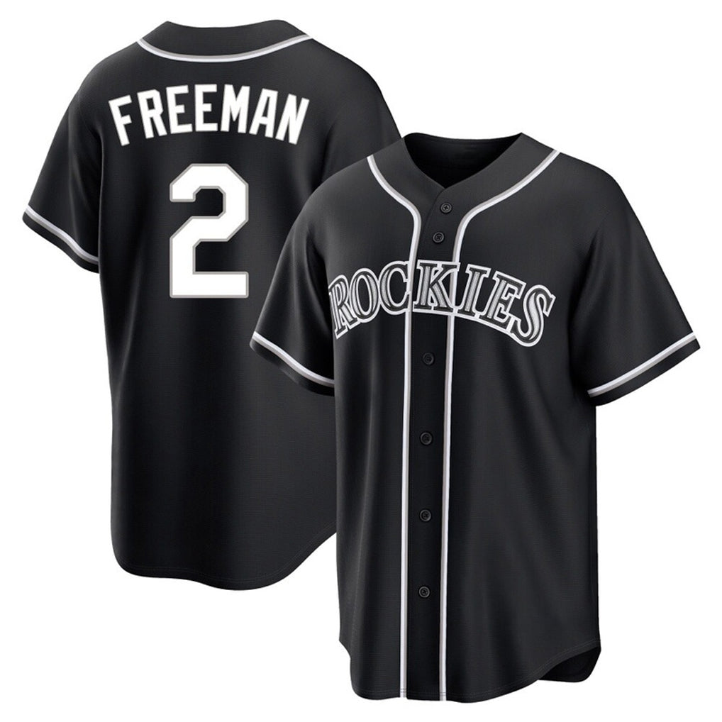 Johmsee C.Rockies #2 Tyler Freeman Player Black Fashion Out Home Game Stitched Jerseys