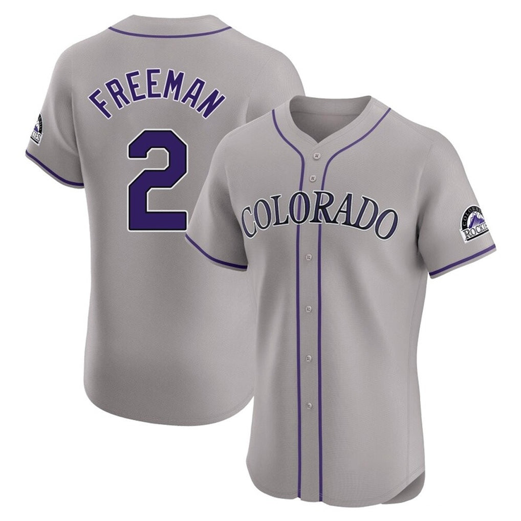 Johmsee C.Rockies #2 Tyler Freeman Player Gray Limited Elite Home Stitched Jerseys