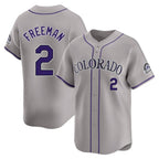 Johmsee C.Rockies #2 Tyler Freeman Player Gray Limited Home Stitched Jerseys