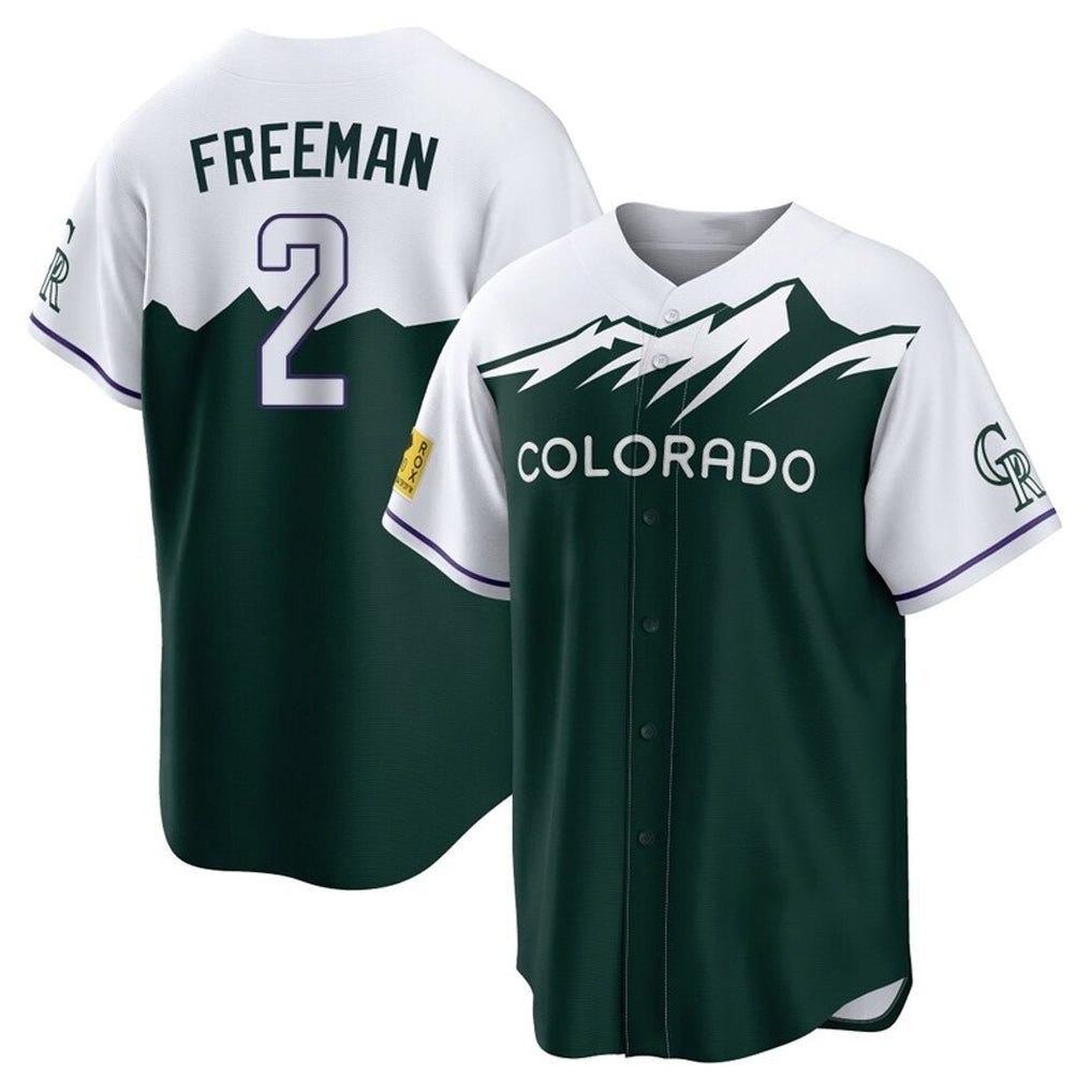 Johmsee C.Rockies #2 Tyler Freeman Player Green City Connect Home Game Stitched Jerseys