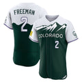 Johmsee C.Rockies #2 Tyler Freeman Player Green City Connect Limited Elite Home Stitched Jerseys