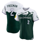 Johmsee C.Rockies #2 Tyler Freeman Player Green City Connect Limited Elite Home Stitched Jerseys