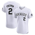 Johmsee C.Rockies #2 Tyler Freeman Player White Limited Elite Home Stitched Jerseys