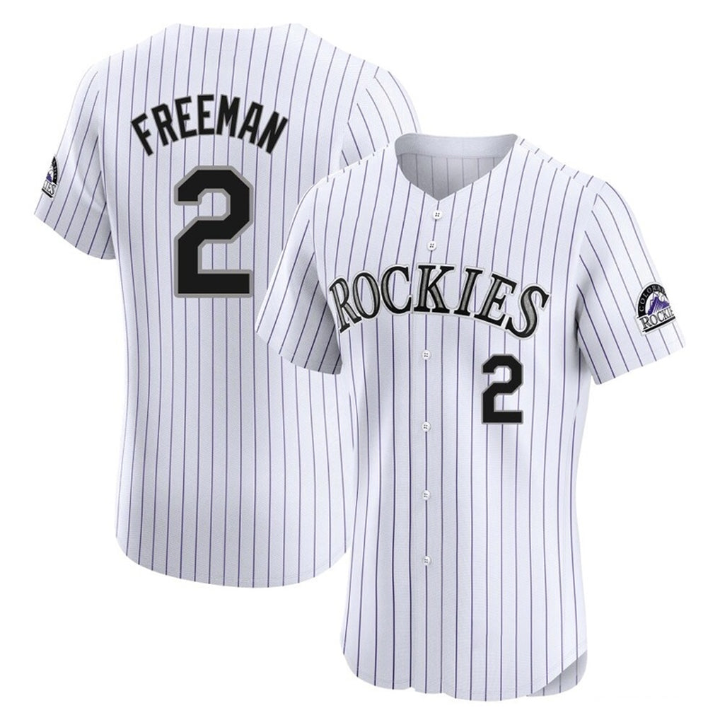 Johmsee C.Rockies #2 Tyler Freeman Player White Limited Elite Home Stitched Jerseys