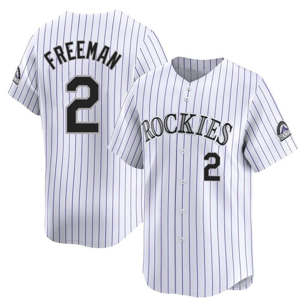 Johmsee C.Rockies #2 Tyler Freeman Player White Limited Home Stitched Jerseys