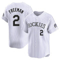 Johmsee C.Rockies #2 Tyler Freeman Player White Limited Home Stitched Jerseys