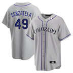 Johmsee C.Rockies #49 Antonio Senzatela Player Gray Game Home Stitched Jerseys