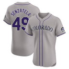 Johmsee C.Rockies #49 Antonio Senzatela Player Gray Limited Elite Home Stitched Jerseys