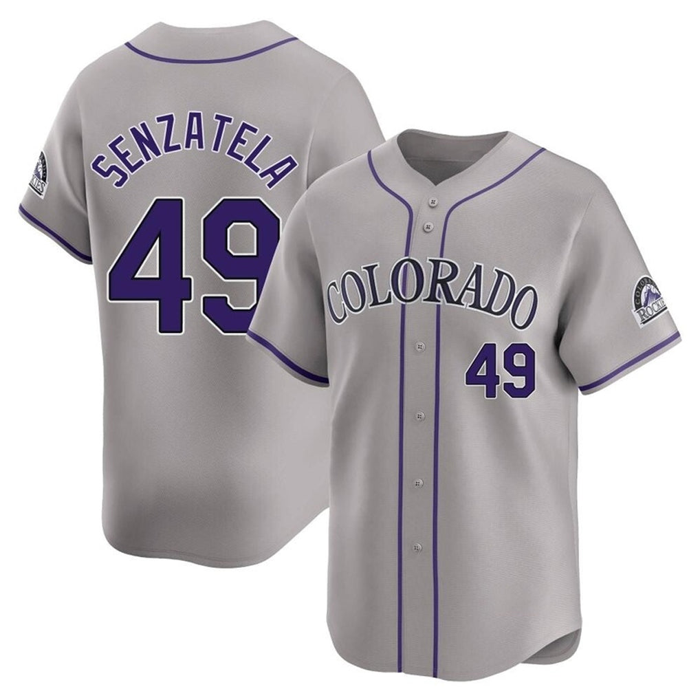 Johmsee C.Rockies #49 Antonio Senzatela Player Gray Limited Home Stitched Jerseys