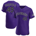Johmsee C.Rockies #49 Antonio Senzatela Player Purple Limited Elite Home Stitched Jerseys