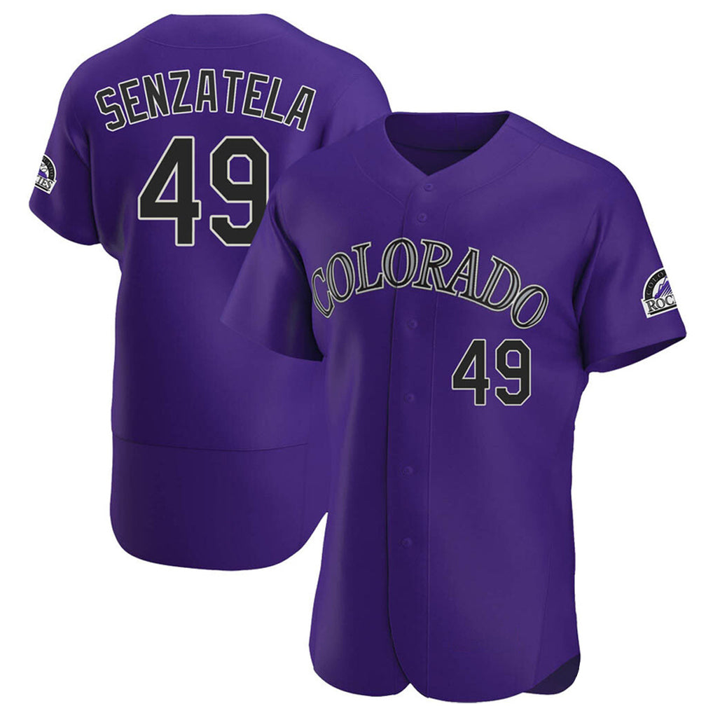 Johmsee C.Rockies #49 Antonio Senzatela Player Purple Limited Elite Home Stitched Jerseys