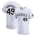 Johmsee C.Rockies #49 Antonio Senzatela Player White Limited Elite Home Stitched Jerseys