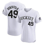 Johmsee C.Rockies #49 Antonio Senzatela Player White Limited Elite Home Stitched Jerseys