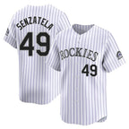 Johmsee C.Rockies #49 Antonio Senzatela Player White Limited Home Stitched Jerseys