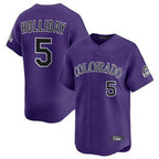 Johmsee C.Rockies #5 Matt Holliday Player Purple Limited Home Stitched Jerseys