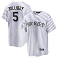 Johmsee C.Rockies #5 Matt Holliday Player White Game Home Stitched Jerseys