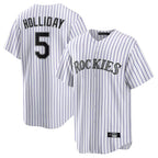 Johmsee C.Rockies #5 Matt Holliday Player White Game Home Stitched Jerseys