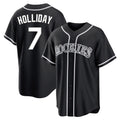 Johmsee C.Rockies #7 Matt Holliday Player Black Fashion Out Home Game Stitched Jerseys