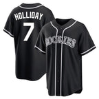 Johmsee C.Rockies #7 Matt Holliday Player Black Fashion Out Home Game Stitched Jerseys