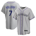 Johmsee C.Rockies #7 Matt Holliday Player Gray Game Home Stitched Jerseys
