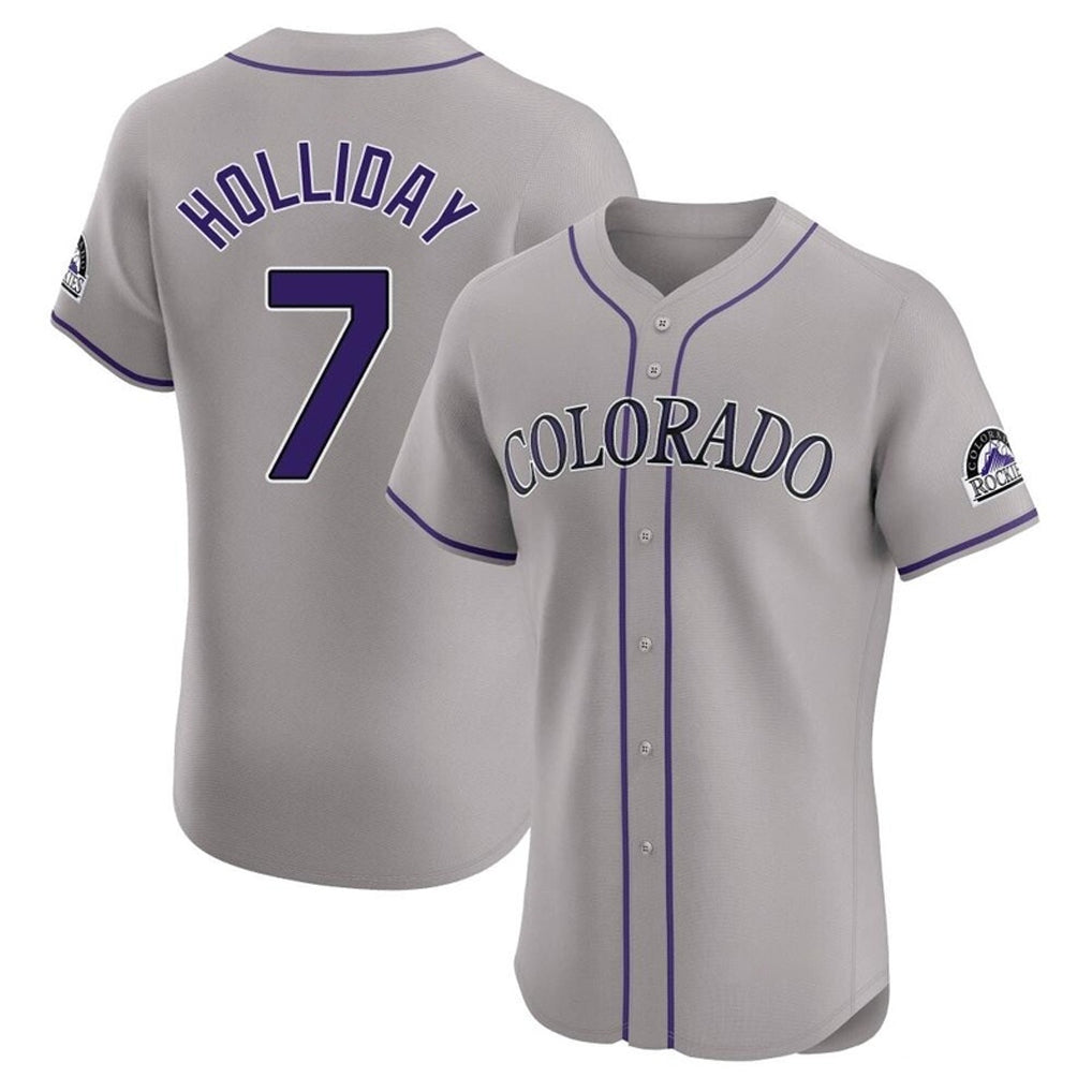 Johmsee C.Rockies #7 Matt Holliday Player Gray Limited Elite Home Stitched Jerseys