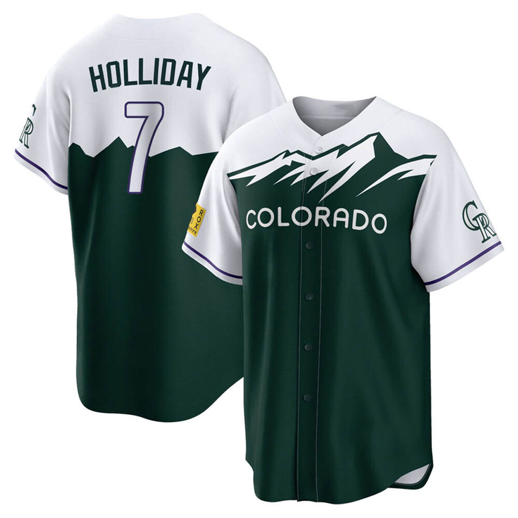 Johmsee C.Rockies #7 Matt Holliday Player Green City Connect Home Game Stitched Jerseys