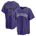 Johmsee C.Rockies #7 Matt Holliday Player Purple Game Home Stitched Jerseys