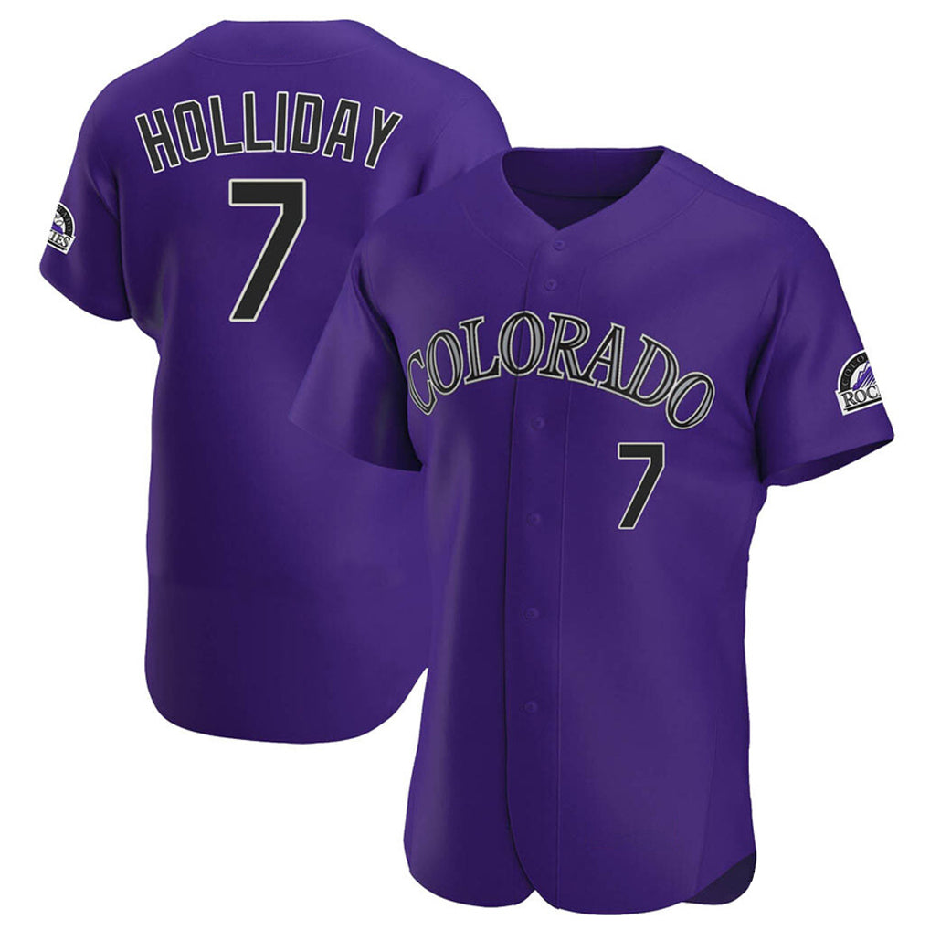 Johmsee C.Rockies #7 Matt Holliday Player Purple Limited Elite Home Stitched Jerseys
