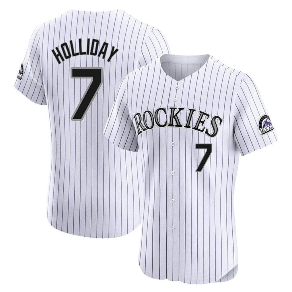 Johmsee C.Rockies #7 Matt Holliday Player White Limited Elite Home Stitched Jerseys