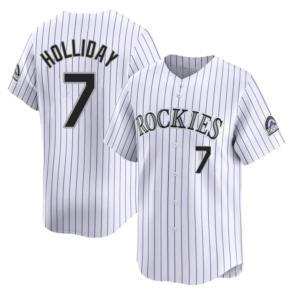 Johmsee C.Rockies #7 Matt Holliday Player White Limited Home Stitched Jerseys
