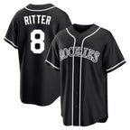 Johmsee C.Rockies #8 Ryan Ritter Player Black Fashion Out Home Game Stitched Jerseys