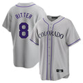 Johmsee C.Rockies #8 Ryan Ritter Player Gray Game Home Stitched Jerseys