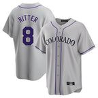 Johmsee C.Rockies #8 Ryan Ritter Player Gray Game Home Stitched Jerseys
