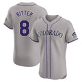 Johmsee C.Rockies #8 Ryan Ritter Player Gray Limited Elite Home Stitched Jerseys