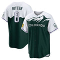 Johmsee C.Rockies #8 Ryan Ritter Player Green City Connect Home Game Stitched Jerseys