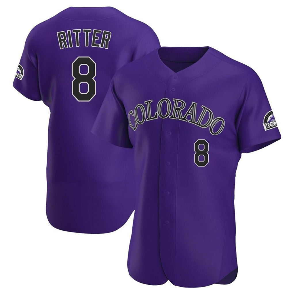 Johmsee C.Rockies #8 Ryan Ritter Player Purple Limited Elite Home Stitched Jerseys
