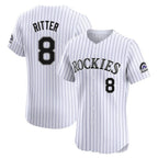 Johmsee C.Rockies #8 Ryan Ritter Player White Limited Elite Home Stitched Jerseys