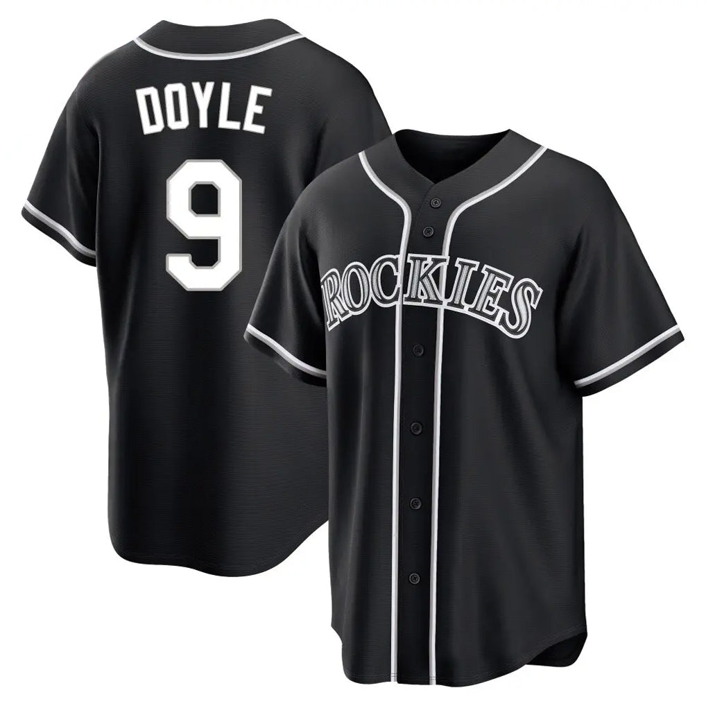 Johmsee C.Rockies #9 Brenton Doyle Player Black Fashion Out Home Game Stitched Jerseys