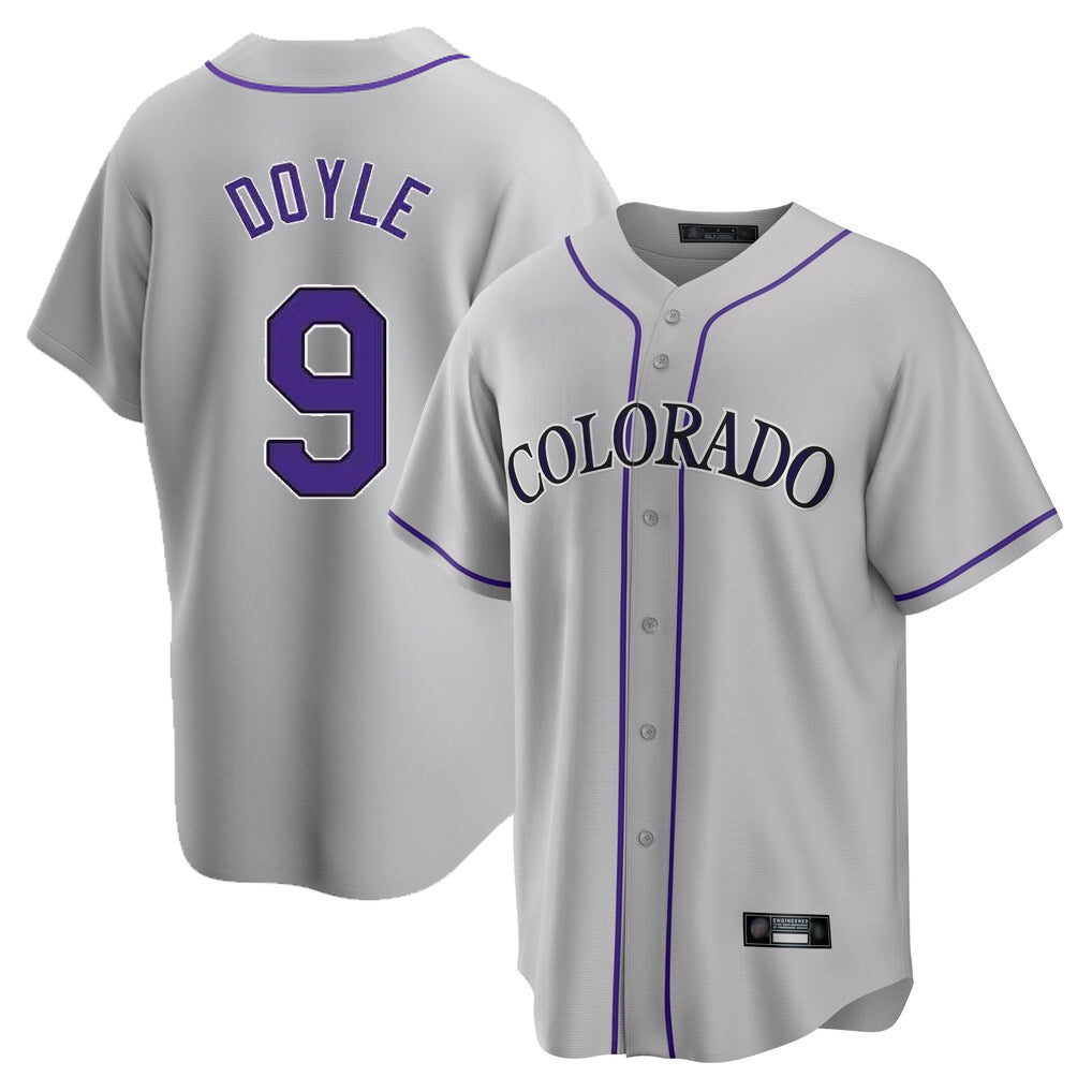 Johmsee C.Rockies #9 Brenton Doyle Player Gray Game Home Stitched Jerseys