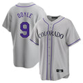 Johmsee C.Rockies #9 Brenton Doyle Player Gray Game Home Stitched Jerseys