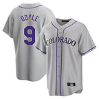 Johmsee C.Rockies #9 Brenton Doyle Player Gray Game Home Stitched Jerseys