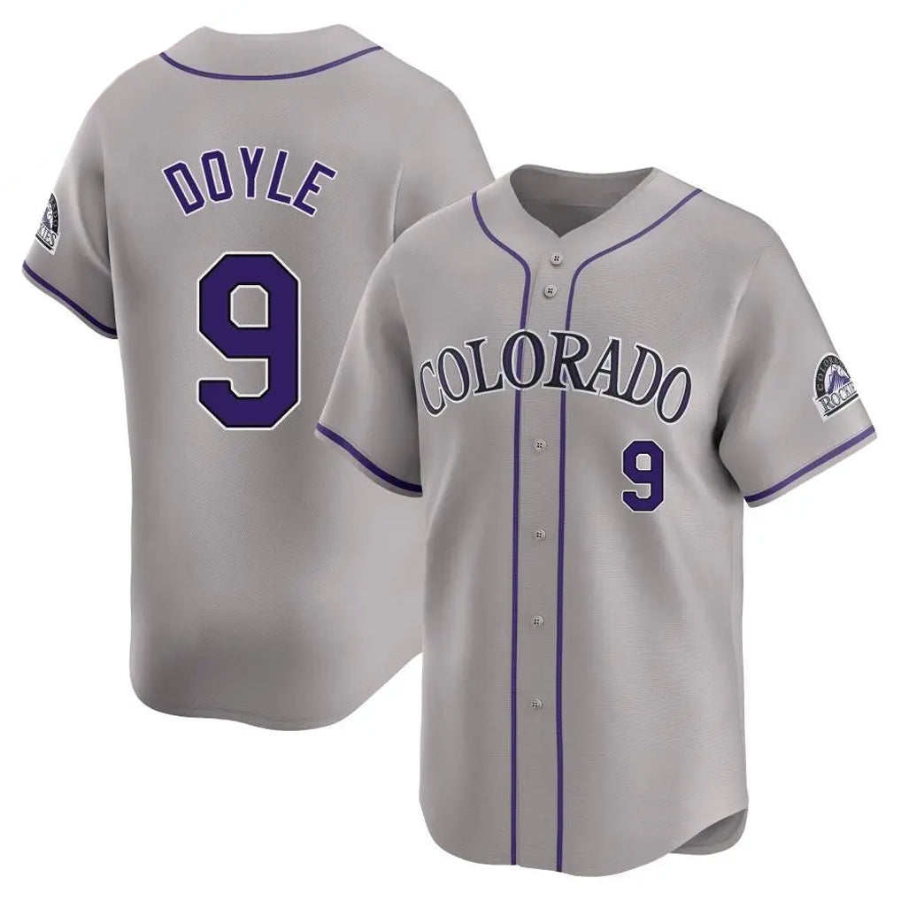 Johmsee C.Rockies #9 Brenton Doyle Player Gray Limited Home Stitched Jerseys