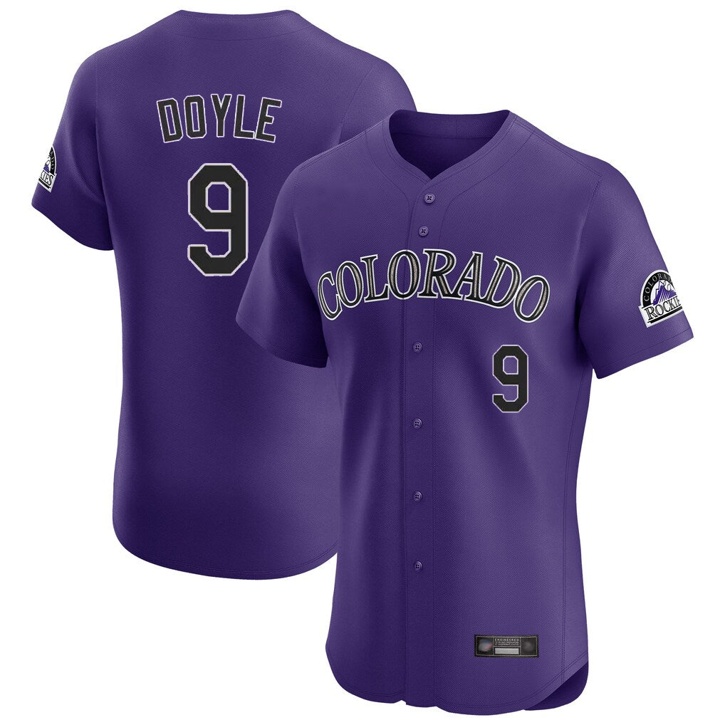 Johmsee C.Rockies #9 Brenton Doyle Player Purple Limited Elite Home Stitched Jerseys