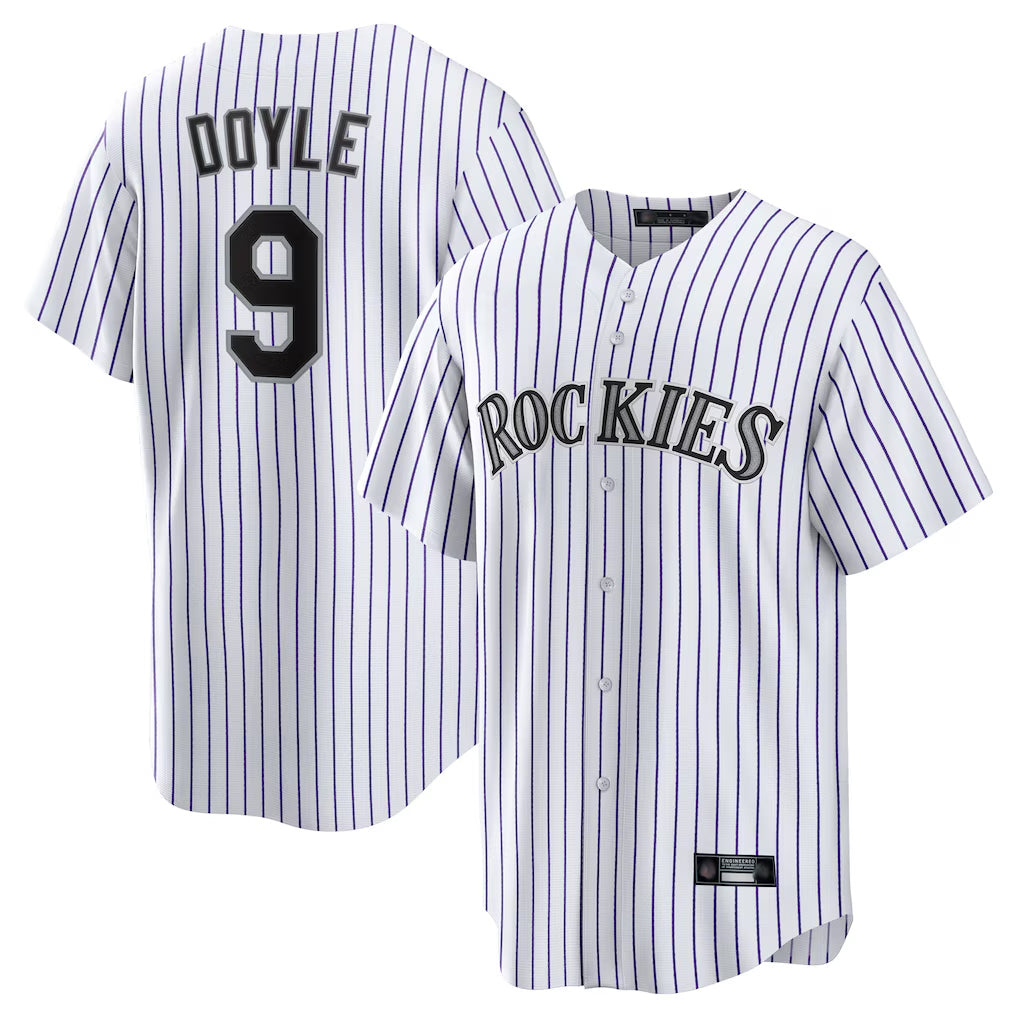 Johmsee C.Rockies #9 Brenton Doyle Player White Game Home Stitched Jerseys