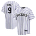 Johmsee C.Rockies #9 Brenton Doyle Player White Game Home Stitched Jerseys